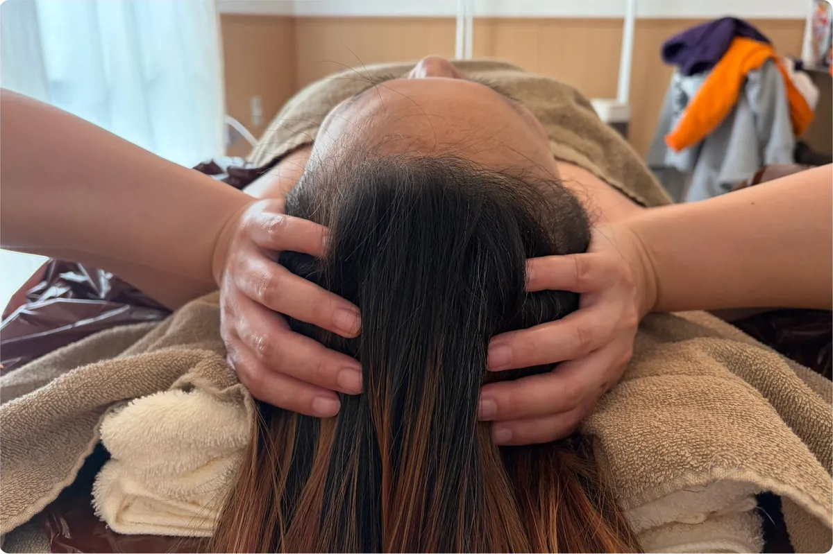 Before：頭部のケア（施術前後）